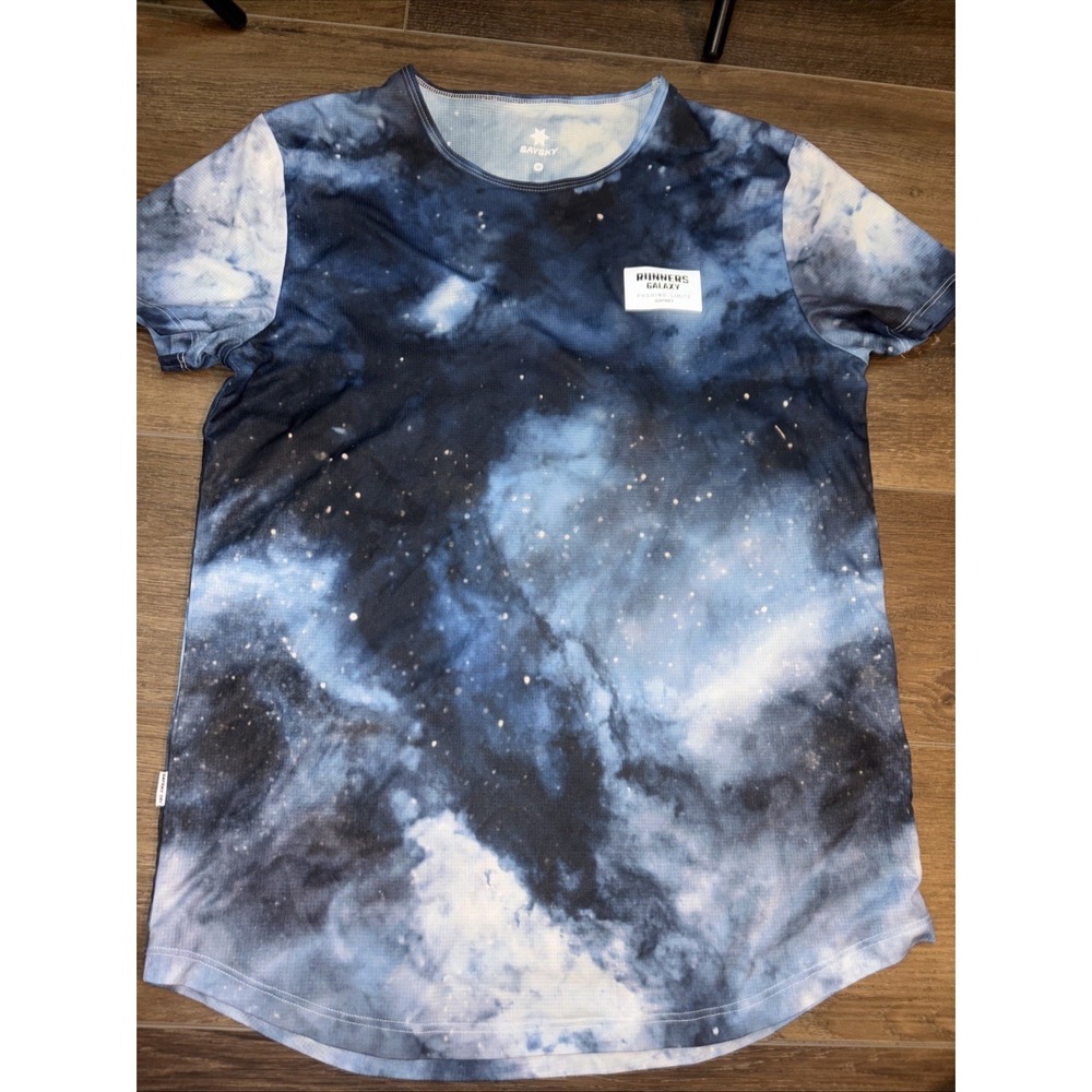 Saysky X Pushing Limits Runners Galaxy T-shirt Athletic Apparel Men's Rare Med